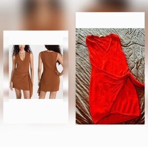 Free People Beach orange mini dress size Large